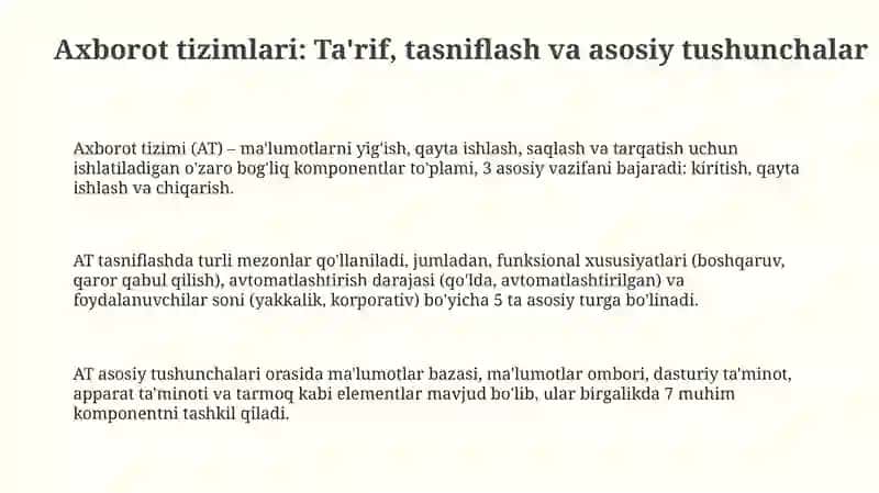 Iqtisodiyotning turli tarmoqlarida axborot tizimlarini qo'llanilish 3