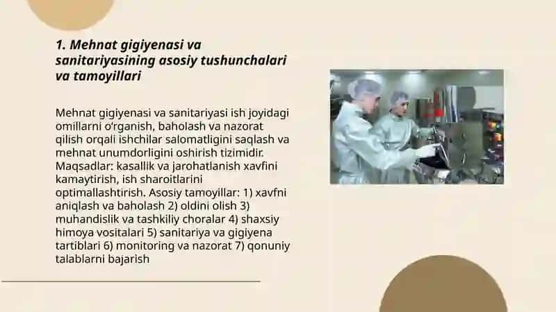 Korxona va muassasalarda mehnat gigienasi Va sanitariyasi 3