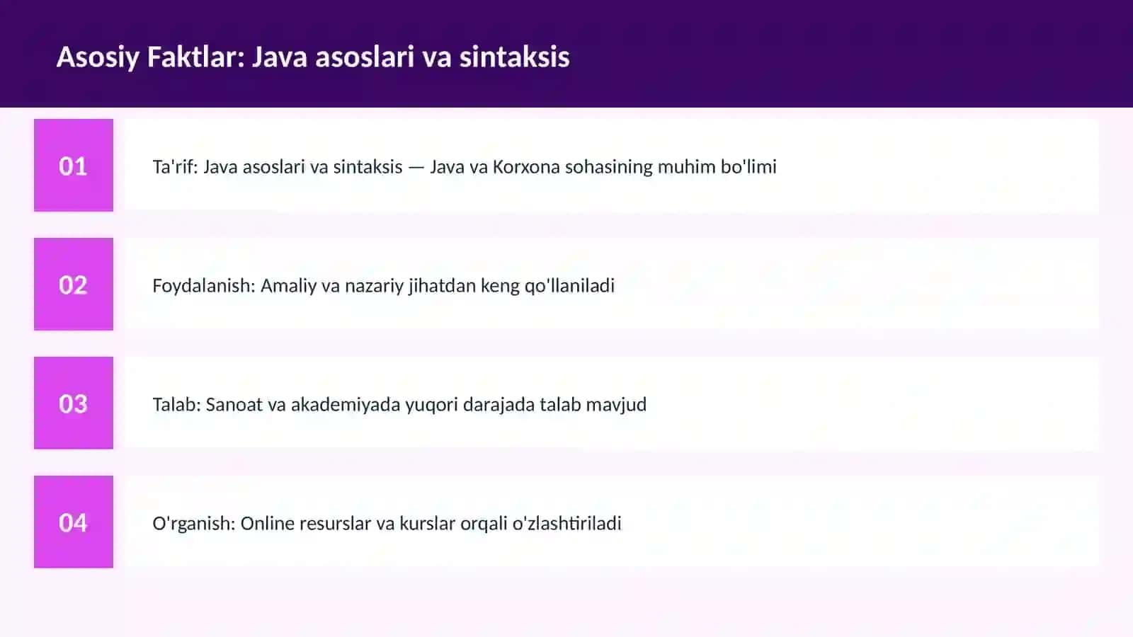 DASTURLASH | JAVA VA KORXONA 3