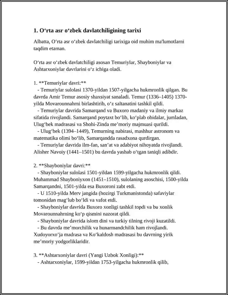 Oʻrta asr oʻzbek davlatchiligining tarixi 3
