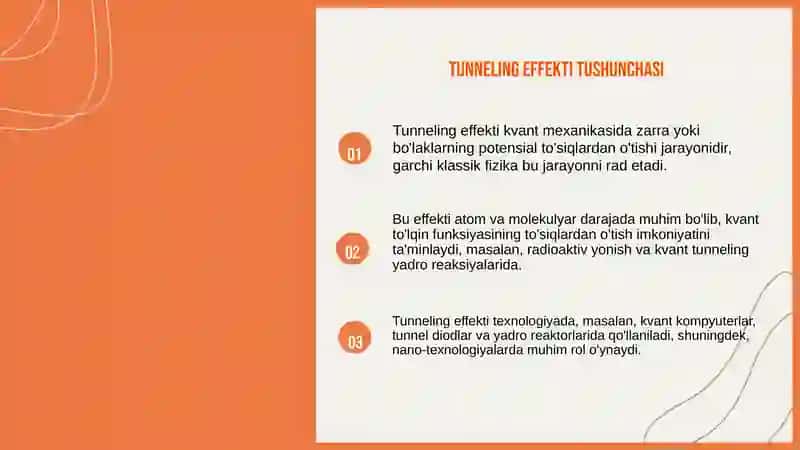 Tunnel effekti va alfa-parchalanish hodisasi tushunchasi 3