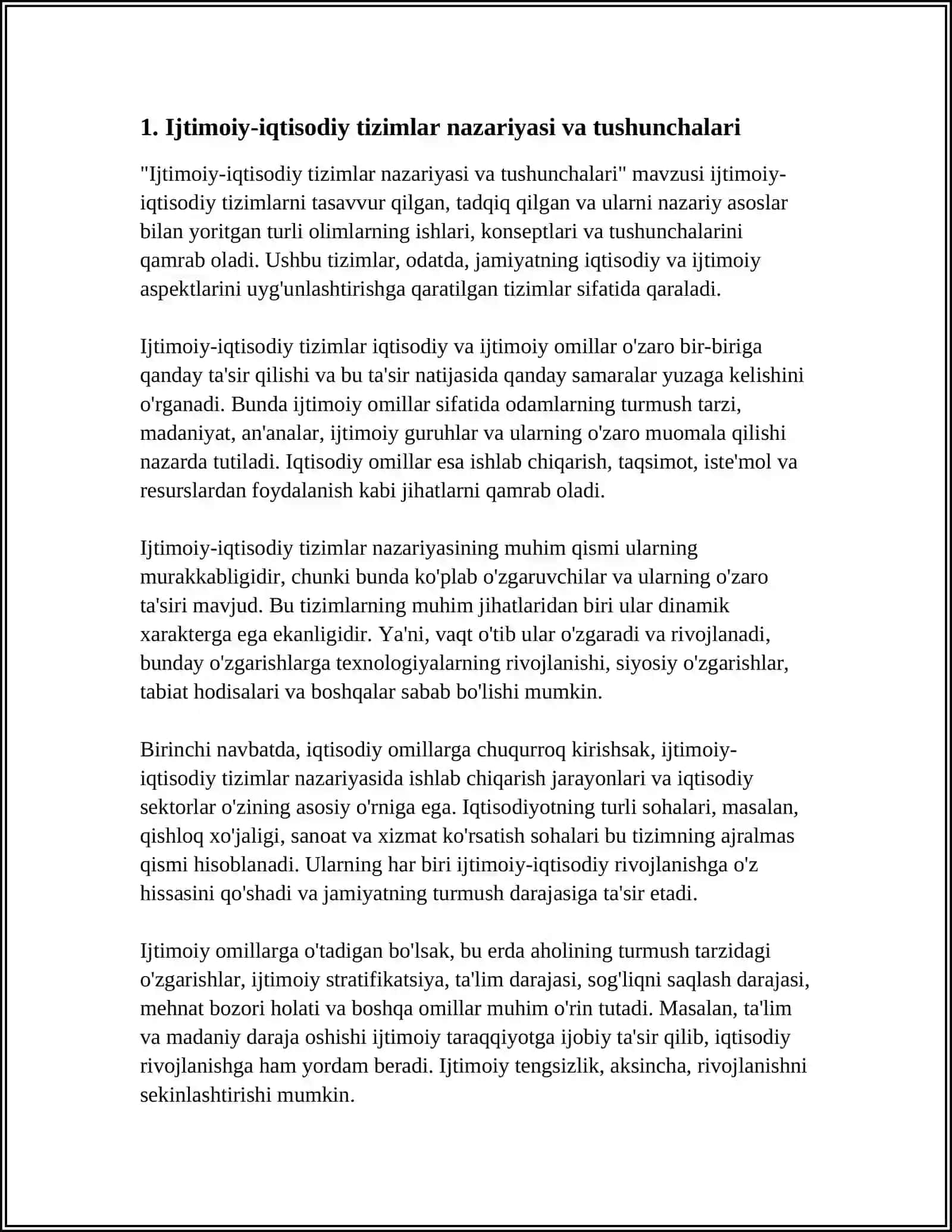 Ijtimoiy-iqtisodiy tizimlar nazariyasi va tushunchalari 3