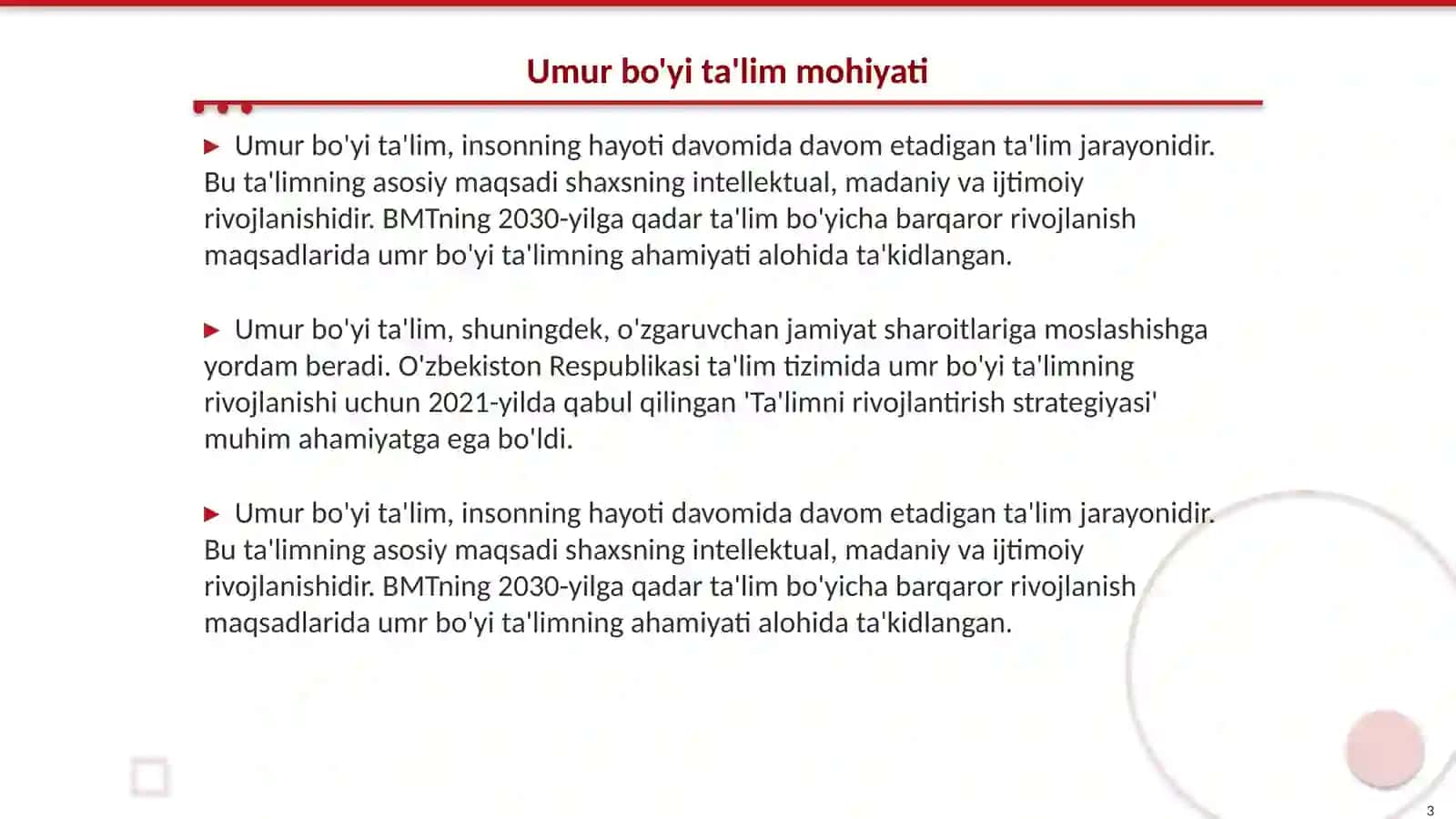 Umur bo'yi ta'limning mohiyati va ahamiyati 3