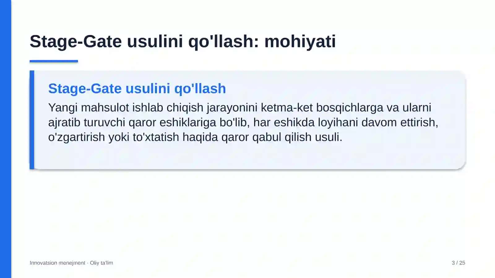 Gaz qazib olishda Stage-Gate usulini qo'llash 3