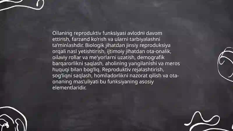 Oilava uning asosiy funksiyalari 3