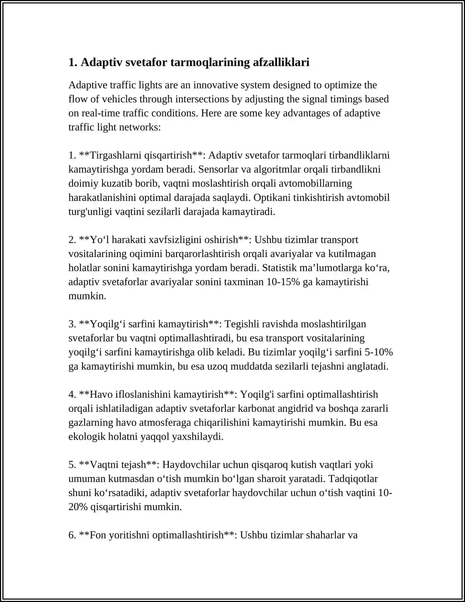 ADAPTIV SVETAFORLARGA MALUMOT UZATISH VA QABUL QILISH TIZIMLARI 3