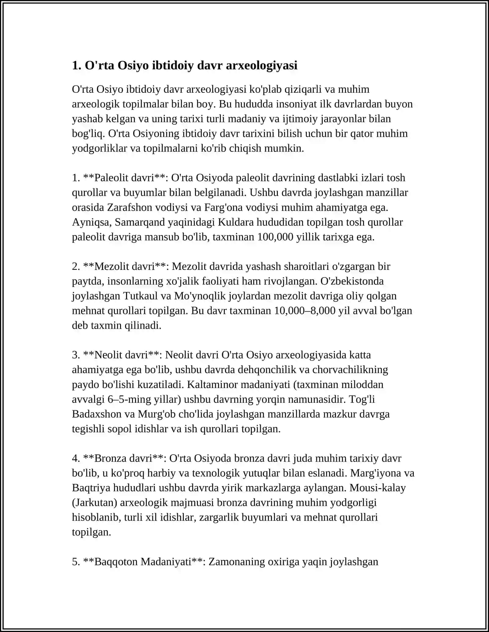 O'RTA OSIYO IBTIDOIY DAVR TARIXIGA OID ADABIYOTLAR BIBLIOGRAFIKASINI TUZISH 3