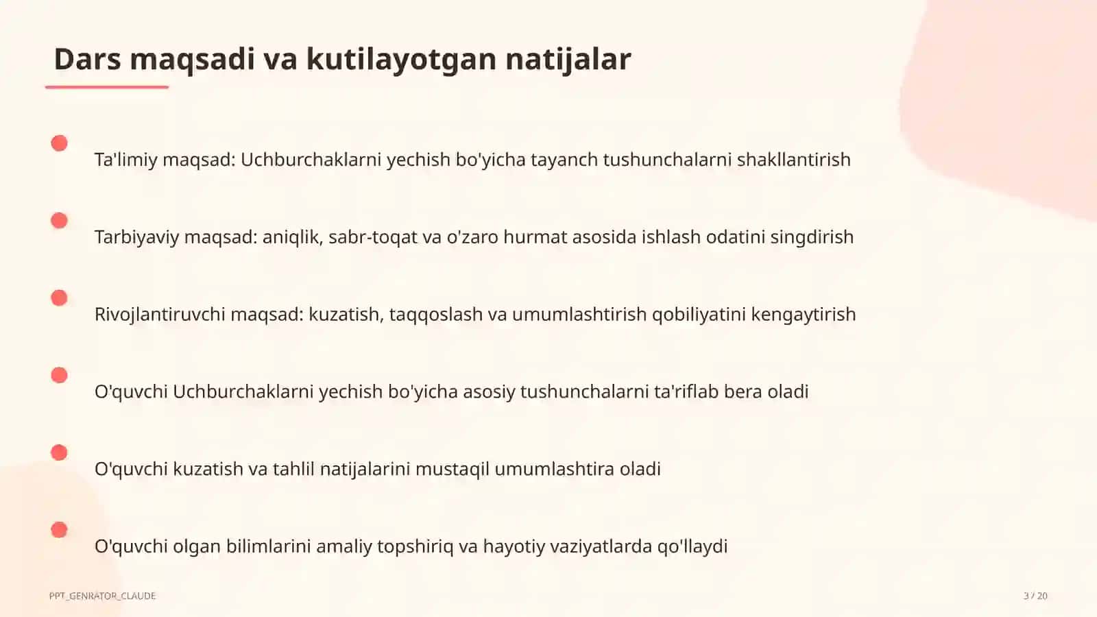 Uchburchaklarni yechish (9-sinf) 3