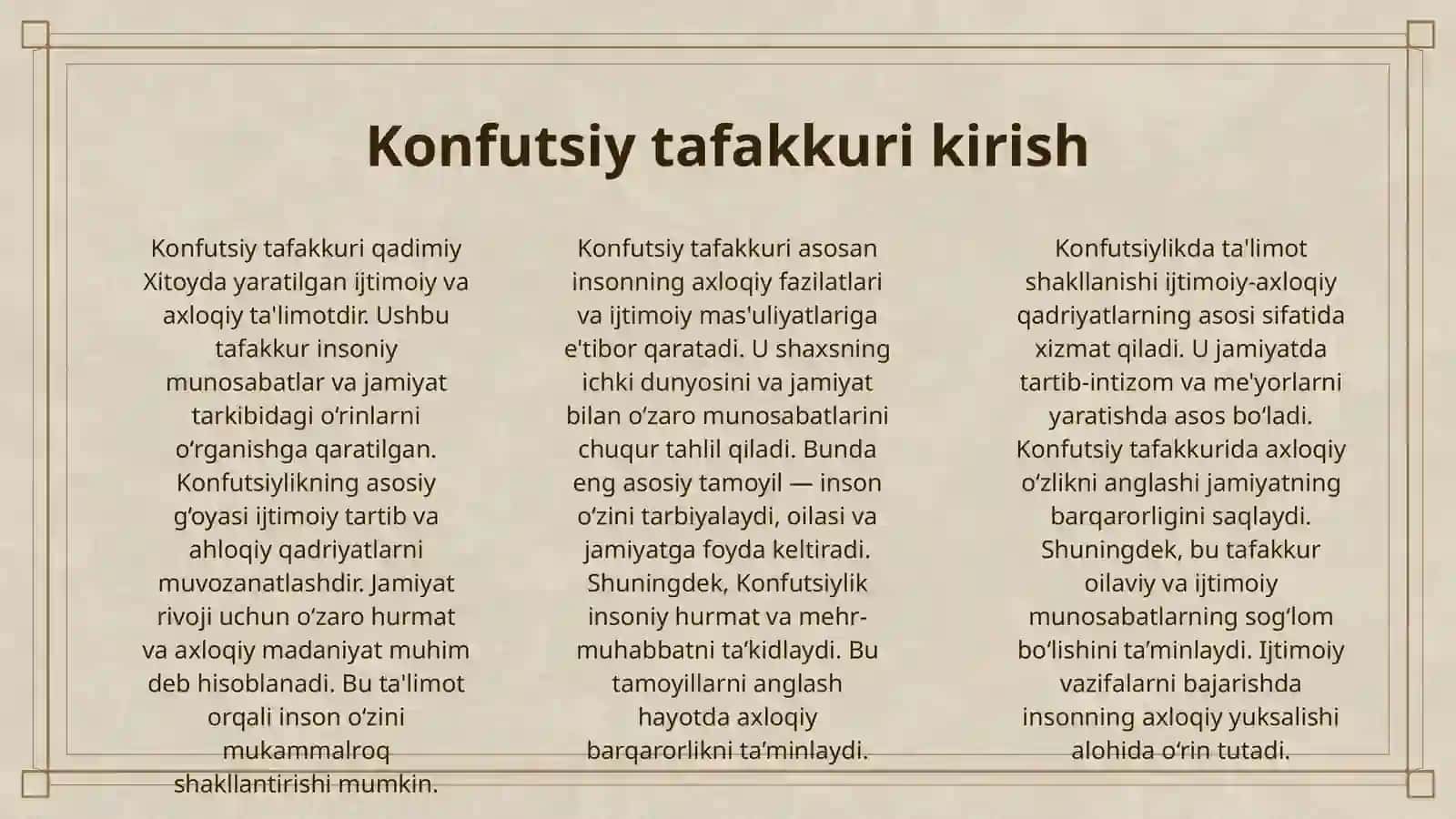 KONFUTSIYLIK TA'LIMOTIDA IJTIMOIY-AXLOQIY MASALALAR 3