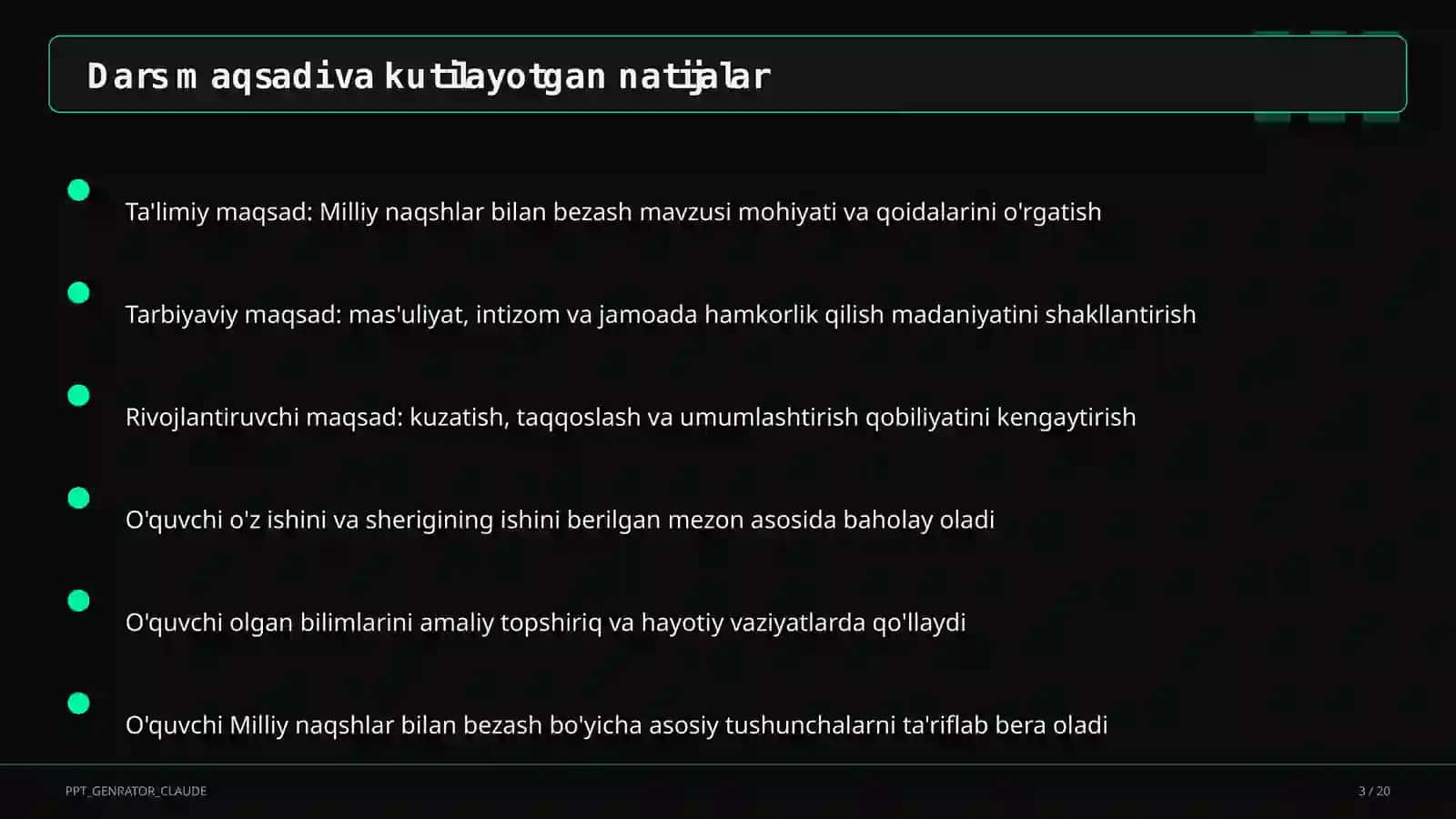 Milliy naqshlar bilan bezash (3-sinf) 3