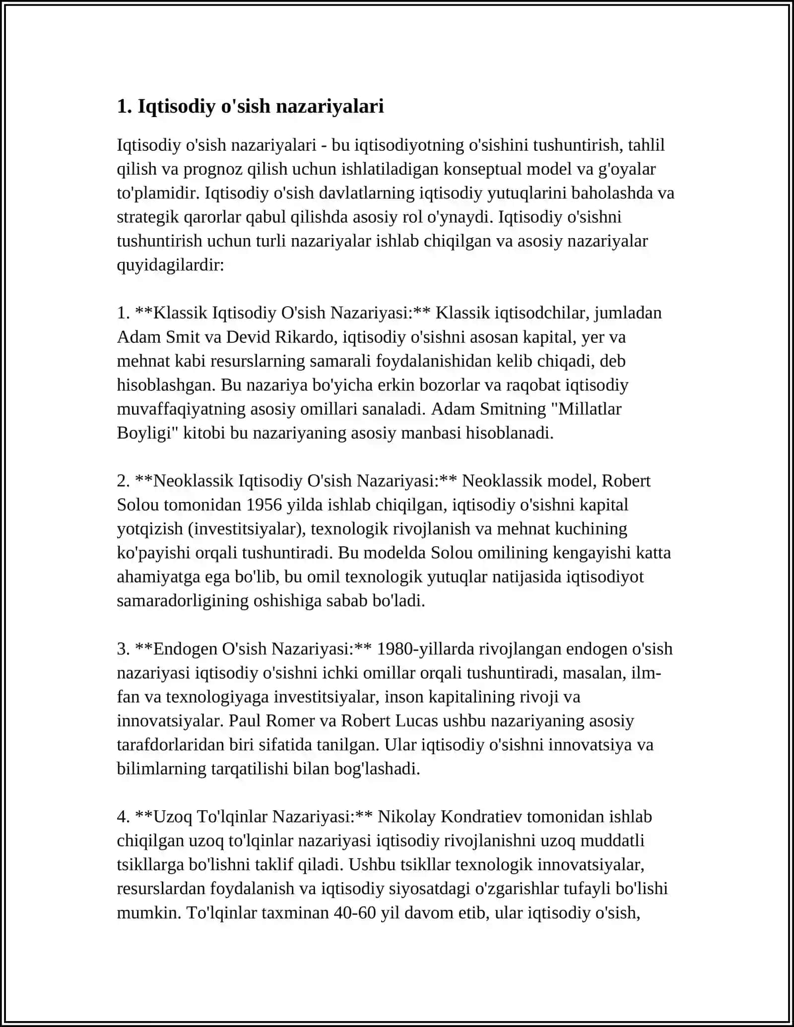 Iqtisodiy O'Sish Nazariyalari 3