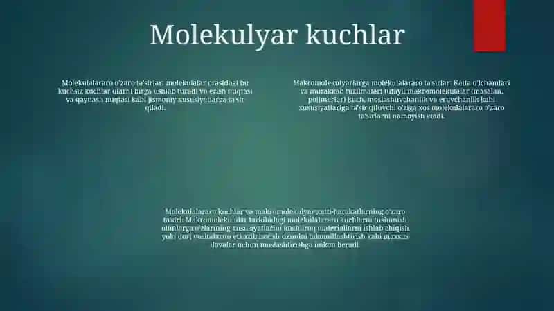 Malekulalar Bilan Makromalekulalarning O'Zaro Oqibatlari 3