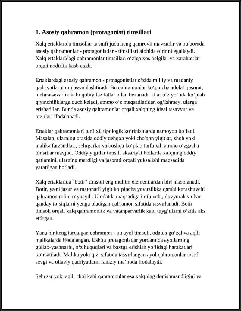XALQ ERTAKLARIDA TIMSOLLAR TA'SNIFI 3