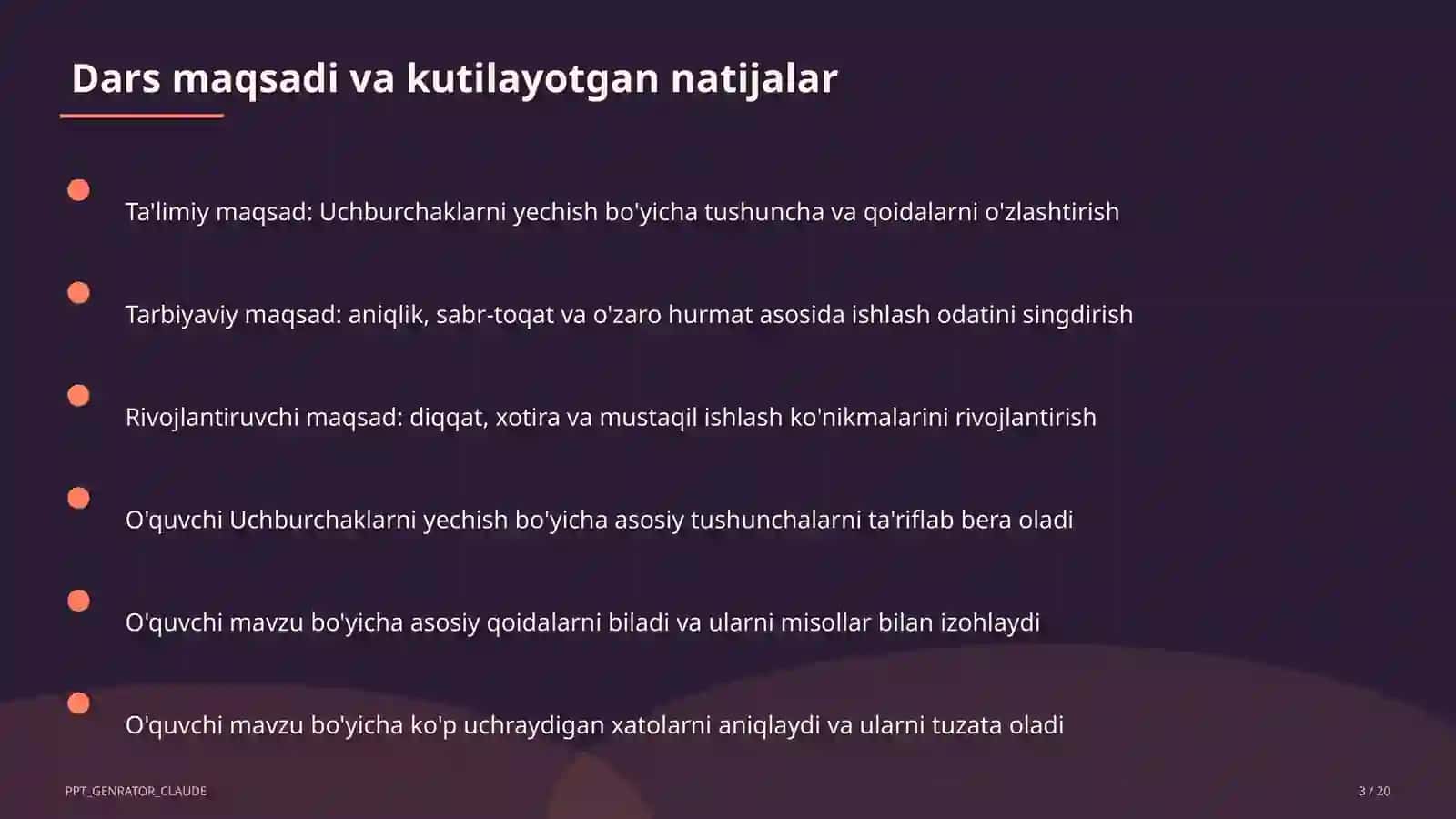 Uchburchaklarni yechish (9-sinf) 3