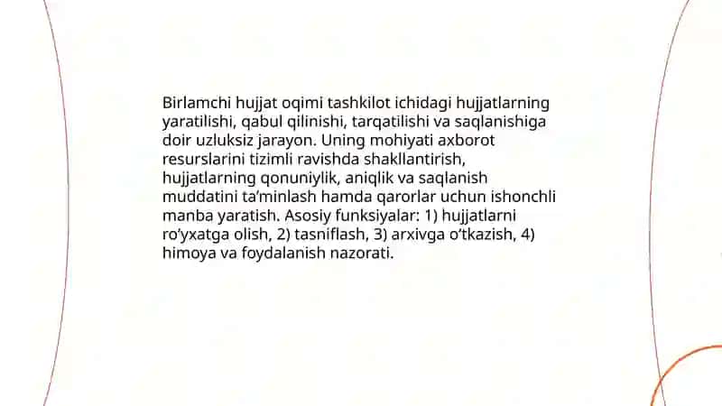 Birlamchi hujjat oqimi 3