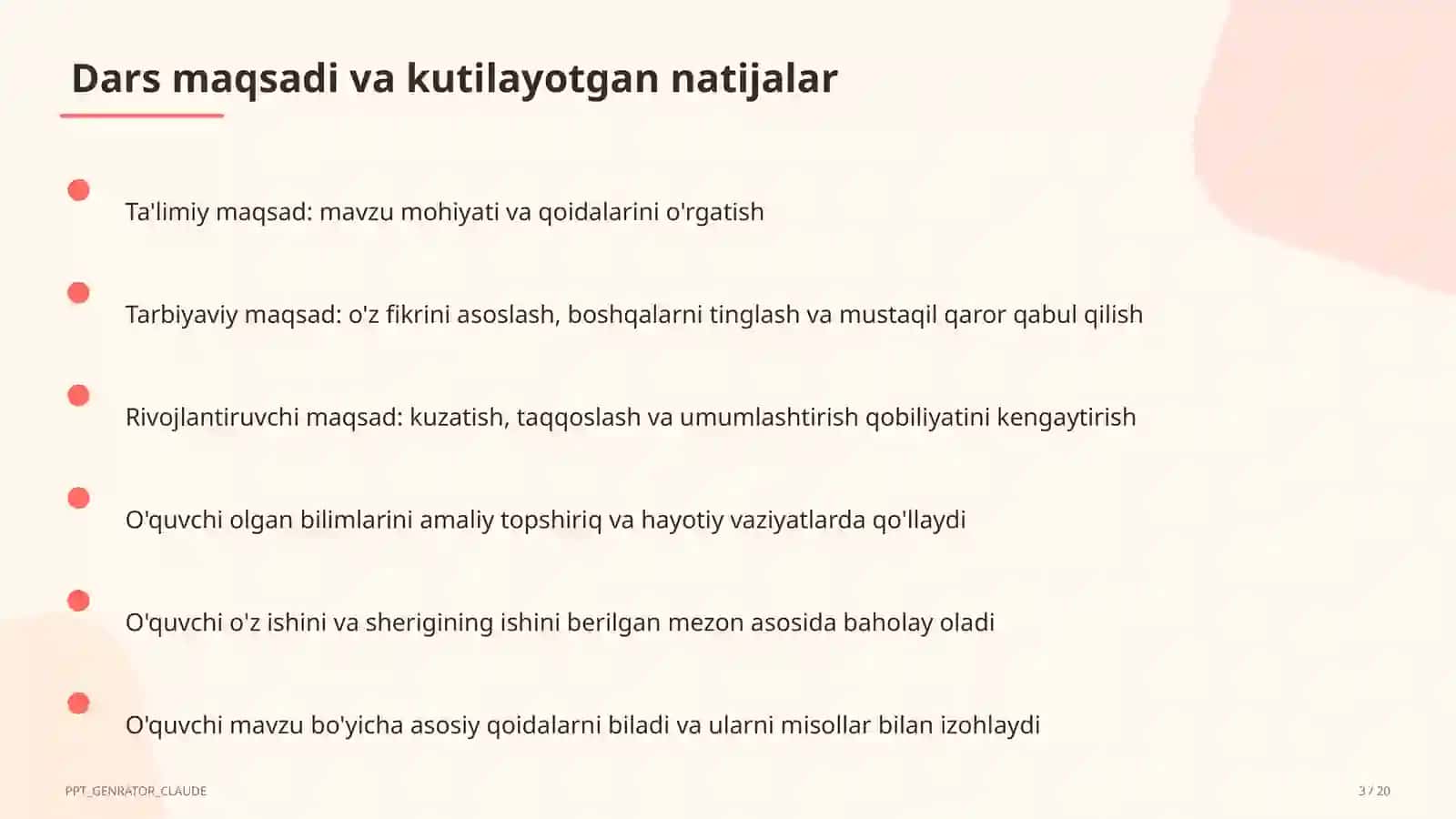 Tasviriy san'at va musiqa (1–7) — ochiq dars uchun 3