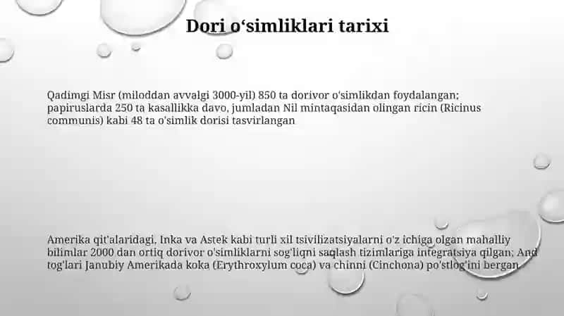 Dorivor oʻsimliklar 3
