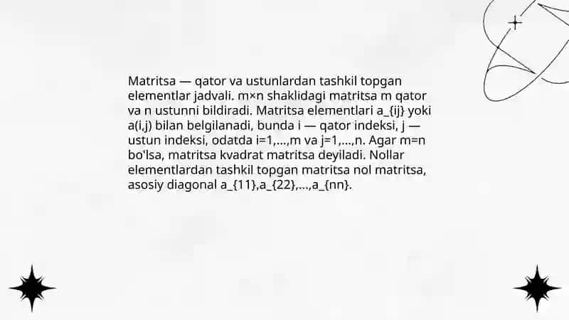 Matritsa va ular ustida amallar 3