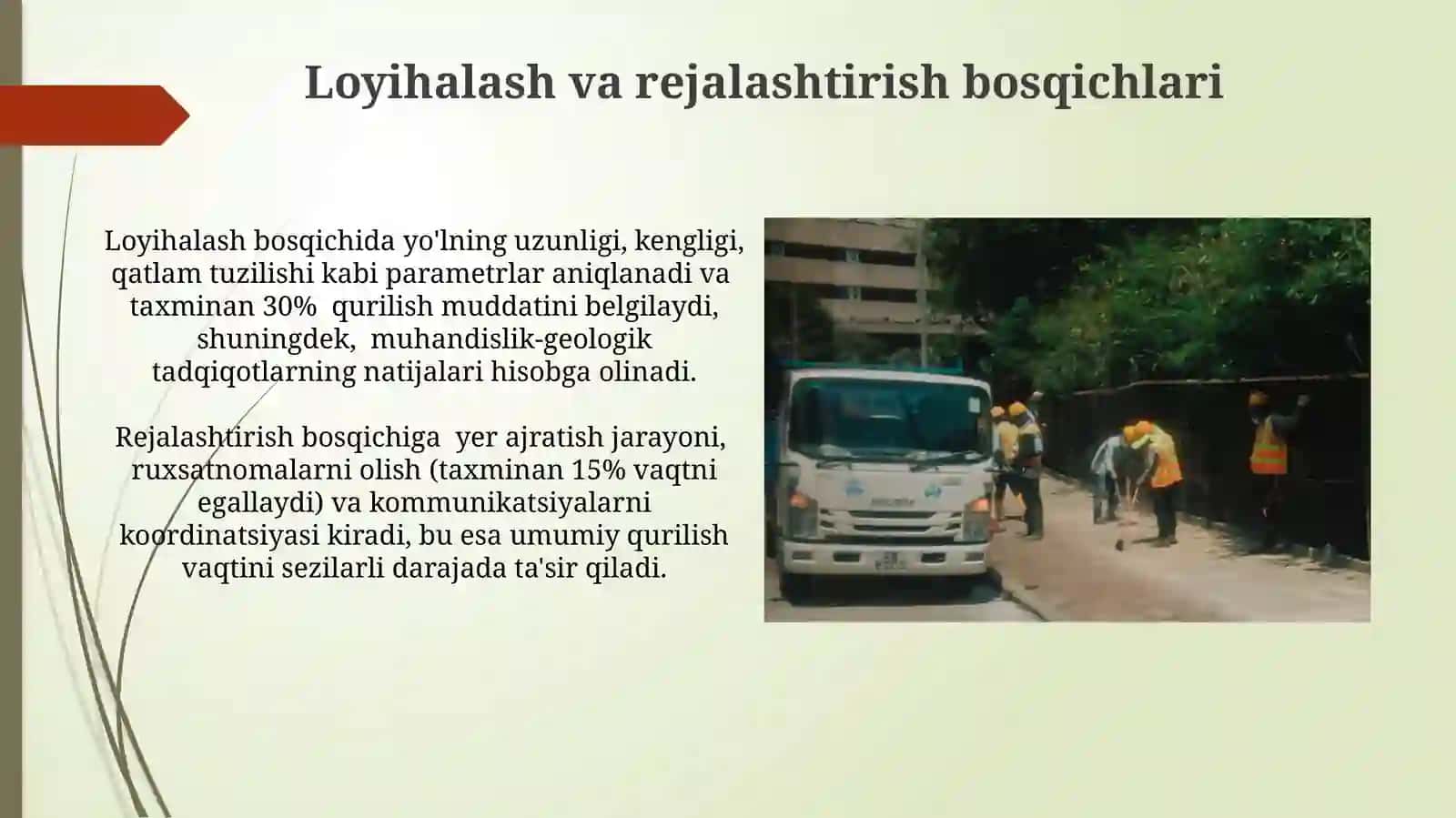 Avtomobil yo'llarini qurilish muddatinianiqlash 3