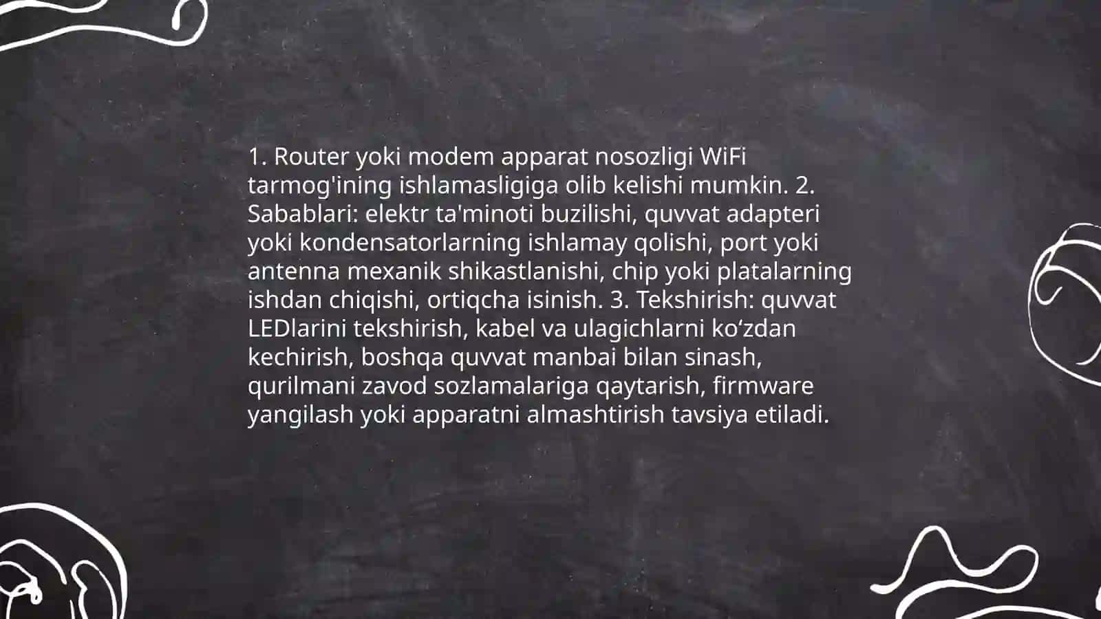 Wifi tarmog'ining ishlamasligi 3