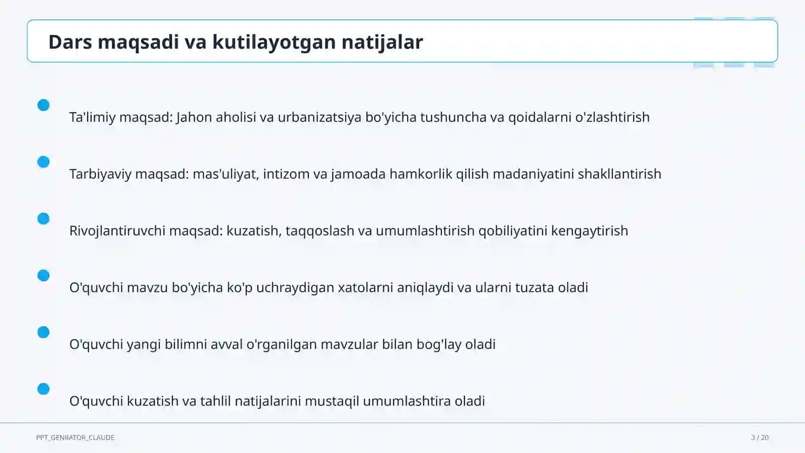 Jahon aholisi va urbanizatsiya (10-sinf) 3