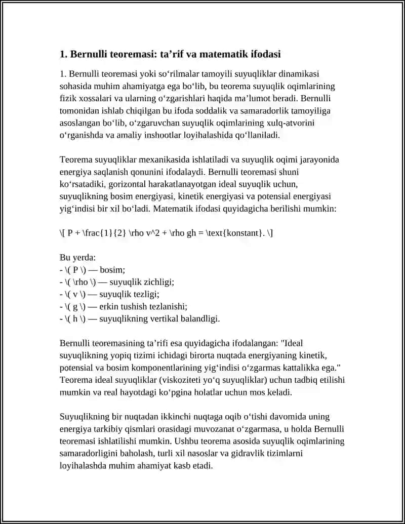 BERNULLI TEOREMASI 3