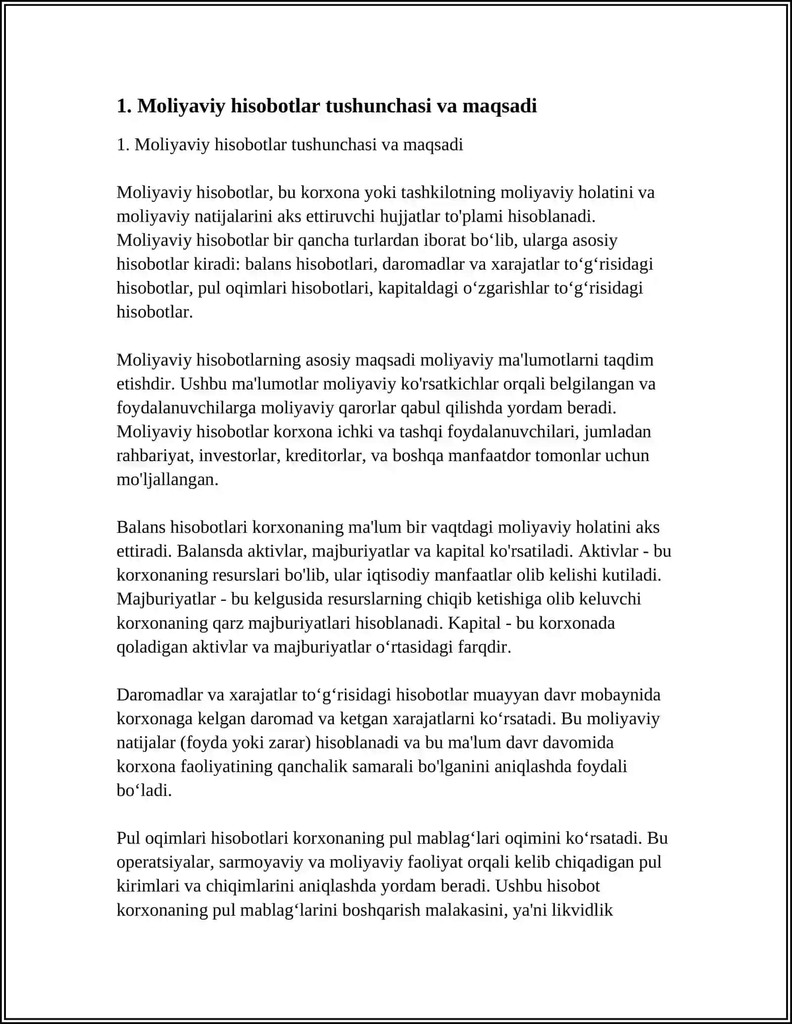 Moliyaviy hisobotlar tushunchasi va maqsadi 3