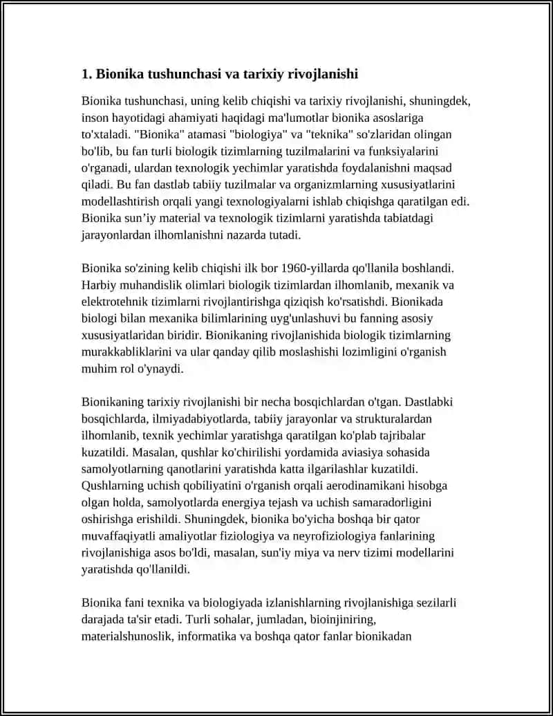 Bionika Asoslari va Uning Inson Hayotidagi O'Rni 3