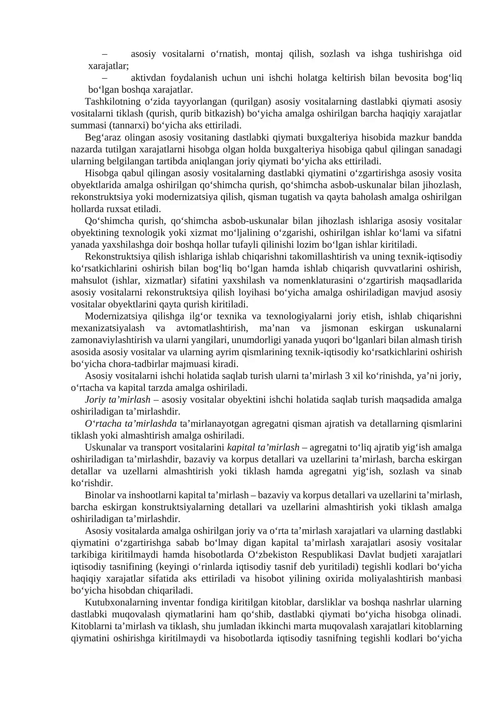 Asosiy vositalar va balansdan chiqarish hisobi 3