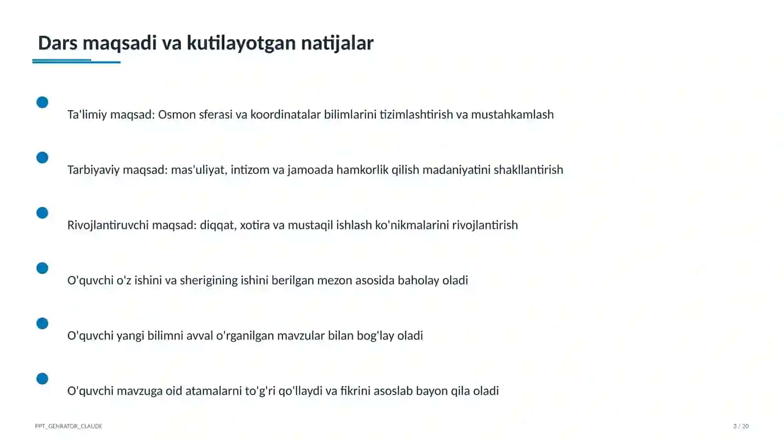 Osmon sferasi va koordinatalar (10-sinf) 3