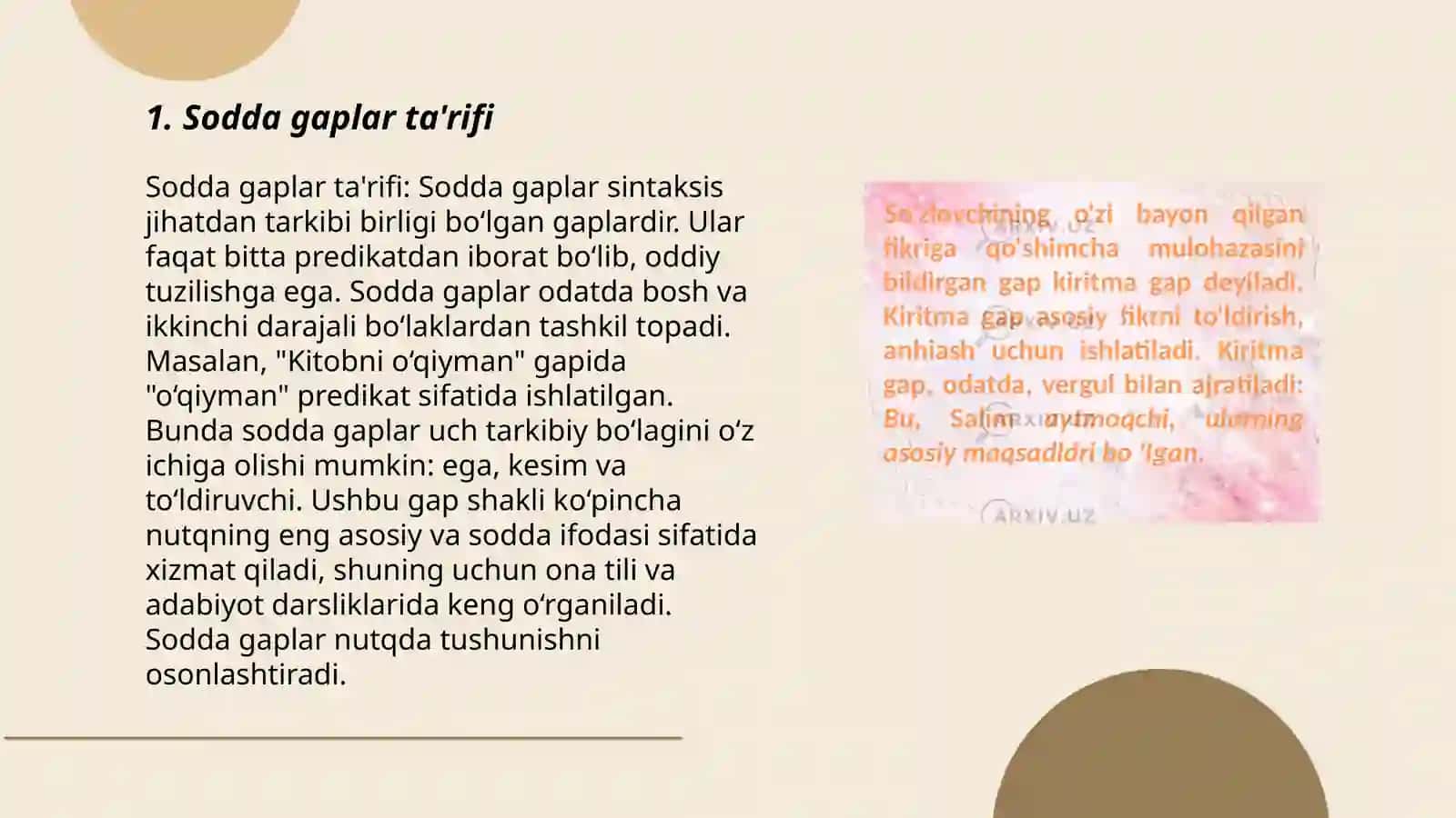 Sodda gaplar haqida ma'lumot 3