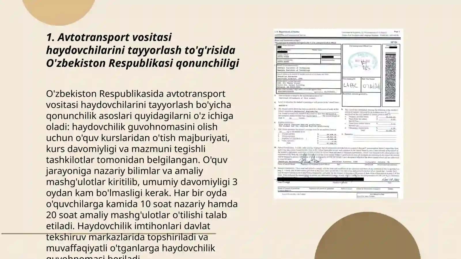 O'zbekiston respublikasida avtotransport vositasi haydovchilarini tayyorlashning xuquqiy-me'yoriy asoslari 3