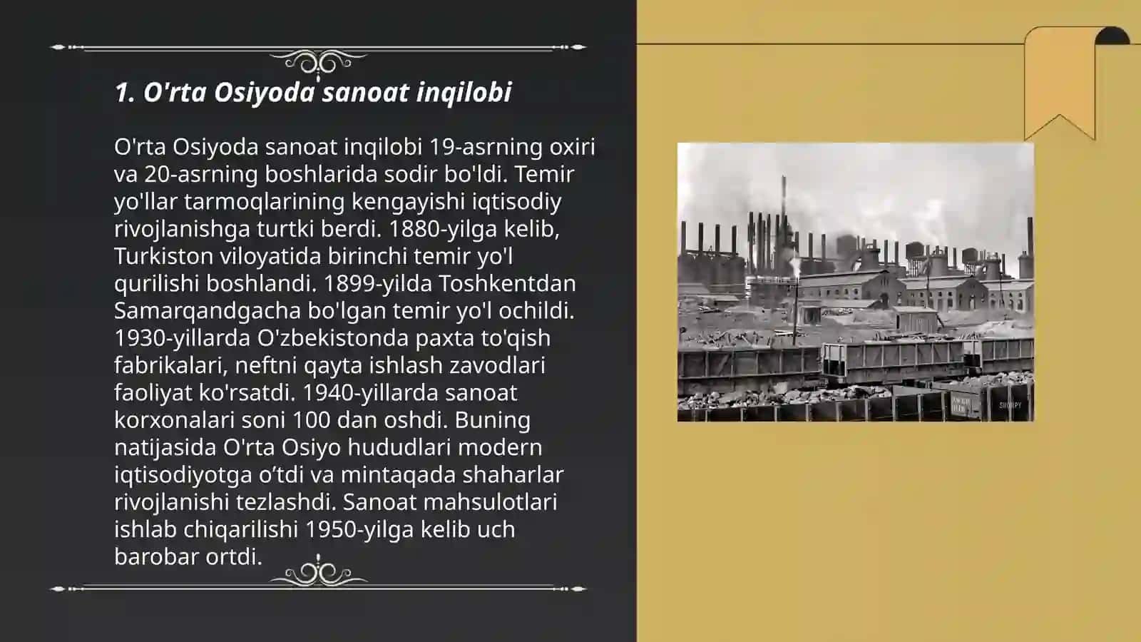 O'rta osiyoning sanoat va qishloq xo'jaligi 3