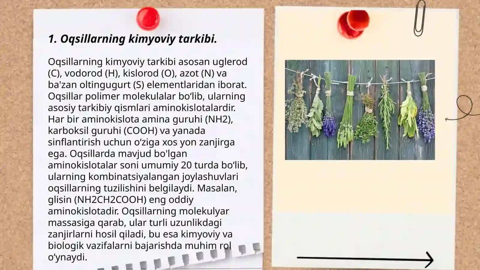 Oqsillarning kimyoviy tarkibi 3