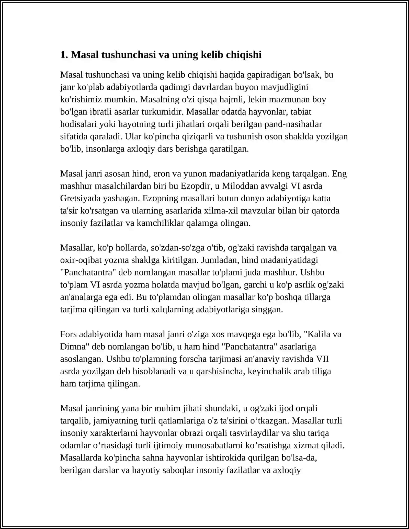 MASAL VA UNING TAHLILI 3