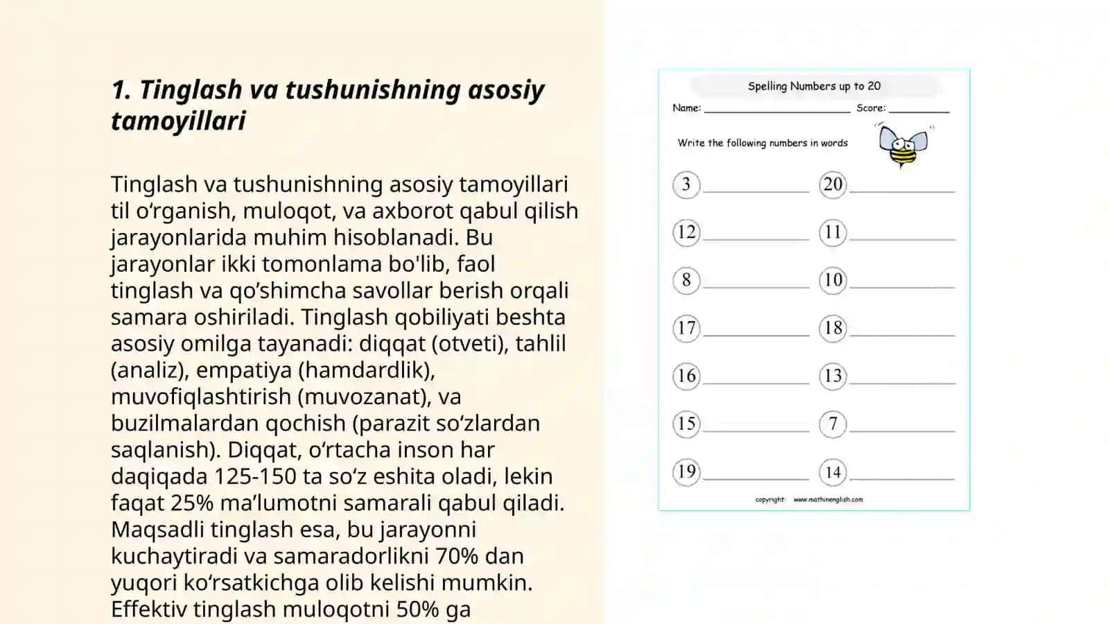 Oʻquvchilarda tinglab tushunish anglash koʻnikmasi, tinglab koʻnikmalarini shakllantirish tushishni rivojlantiruvchi mazmuniy strategiyalar 3