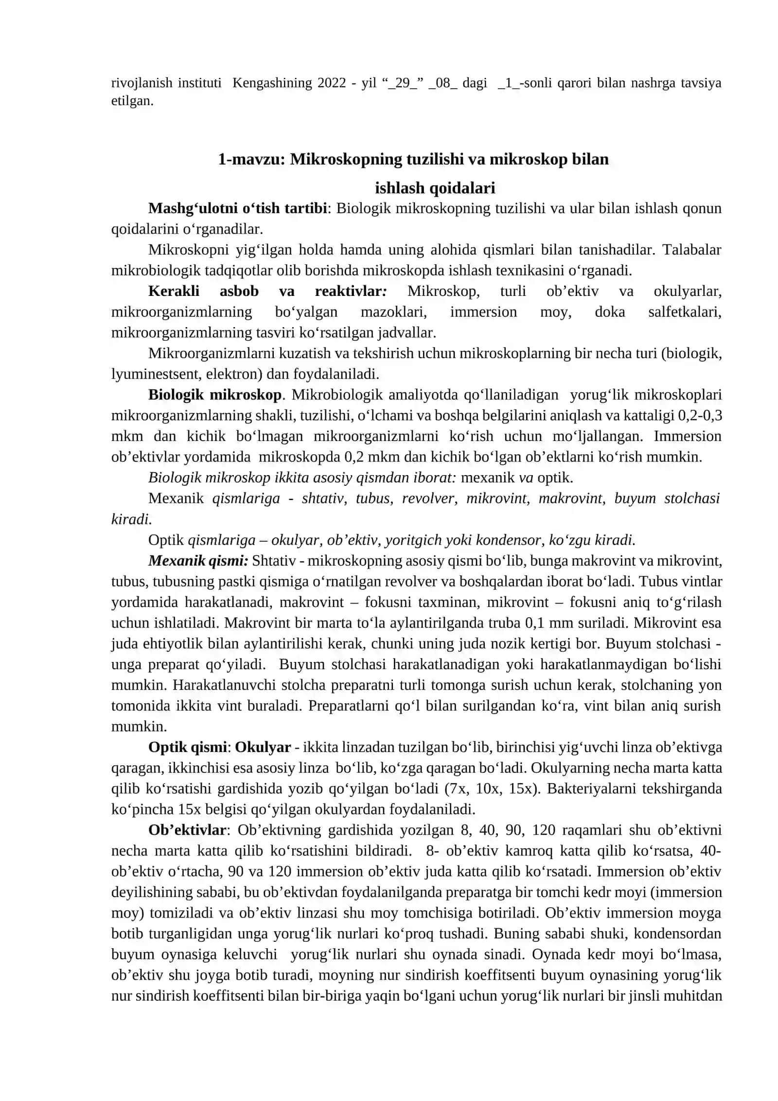 QISHLOQ XO‘JALIK MIKROBIOLOGIYASI VA BIOTEXNOLOGIYASI 3
