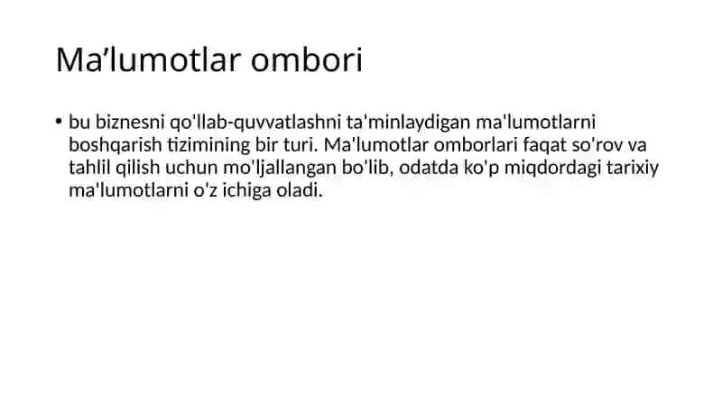 Ma’lumotlar omborining mantiqiy modeli 3