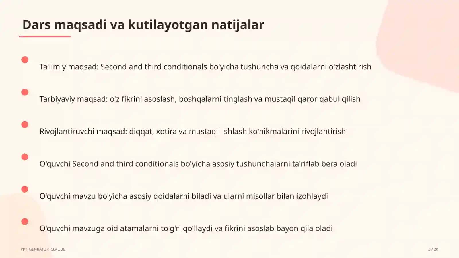 Second and third conditionals (10-sinf) 3