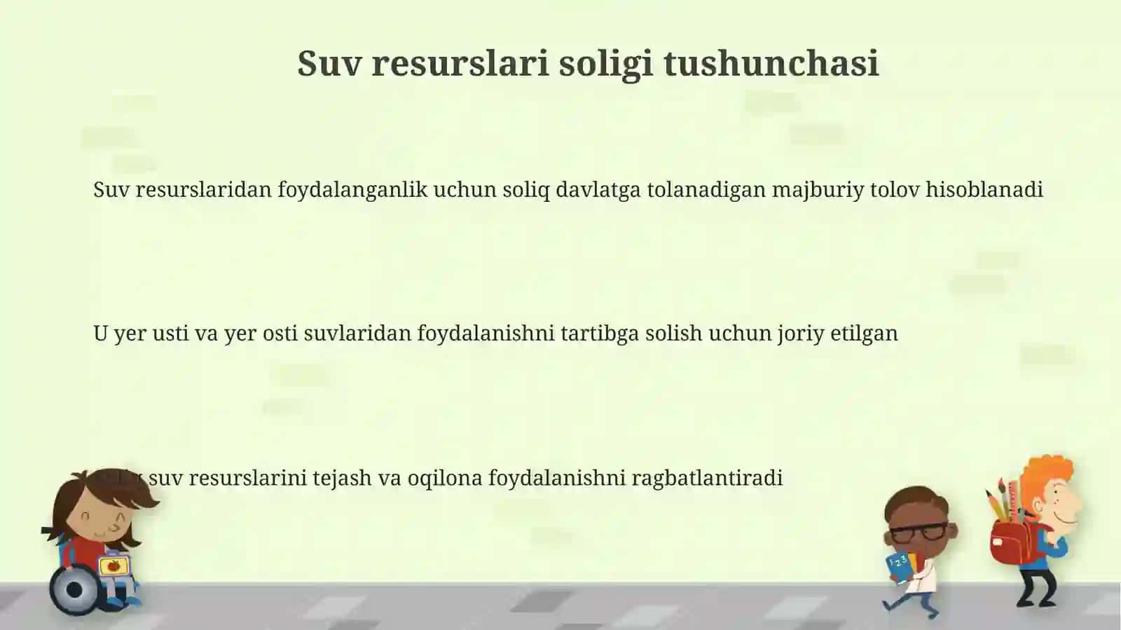 Suv resurslaridan foydalanganlik uchun soliq 3