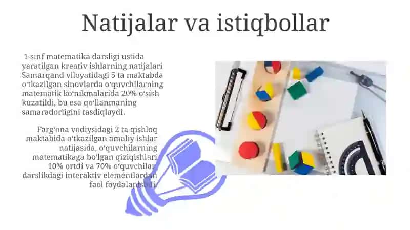 Birinchi sinf matematika darsligi ustida ijodiy ishlash metodikasi 3