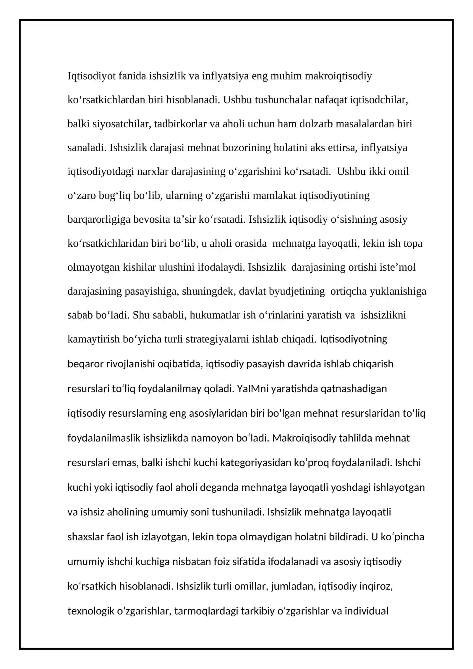 Fillips egri chizig‘i. Ishsizlik va inflyatsiya o‘rtasidagi aloqadorlik 3