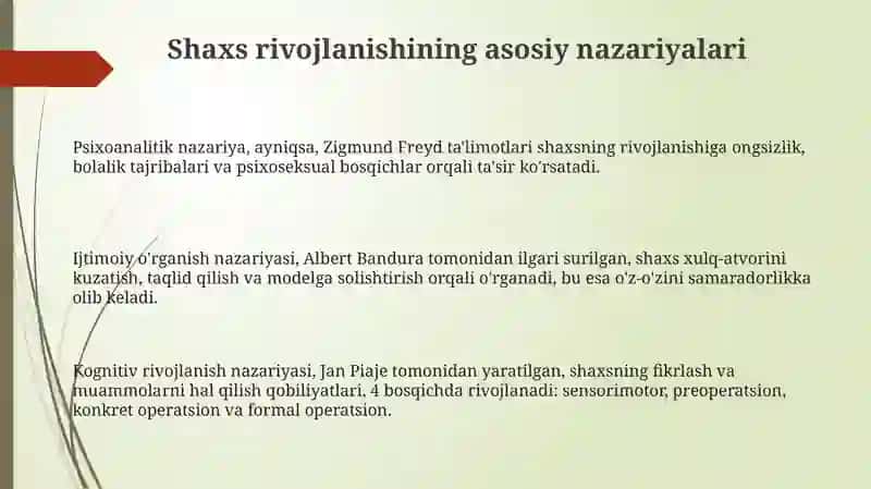 Shaxsning rivojlanishuvi va ijtimoiylashuvi 3