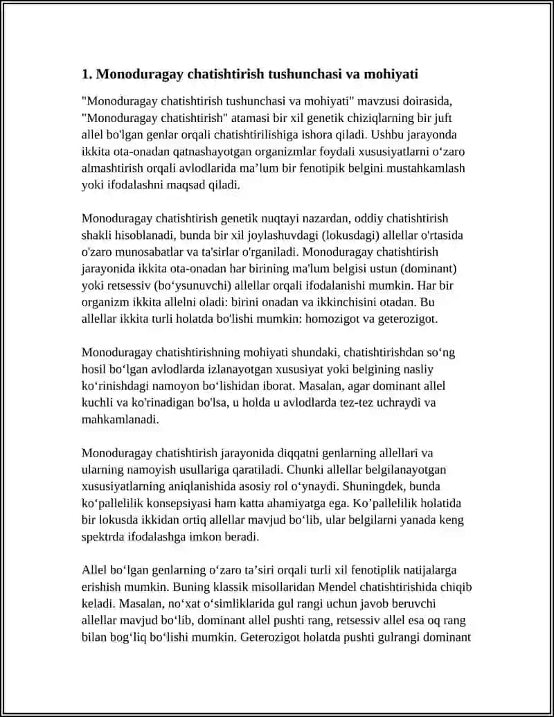MONODURAGAY CHATISHTIRISH. ALLEL BO‘LGAN GENLARNING O‘ZARO TA’SIRI, KO‘PALLELLIK 3
