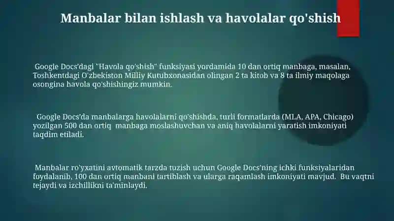 Google Docs’dan foydalanish va uning filologiya uchun qulayliklari 3