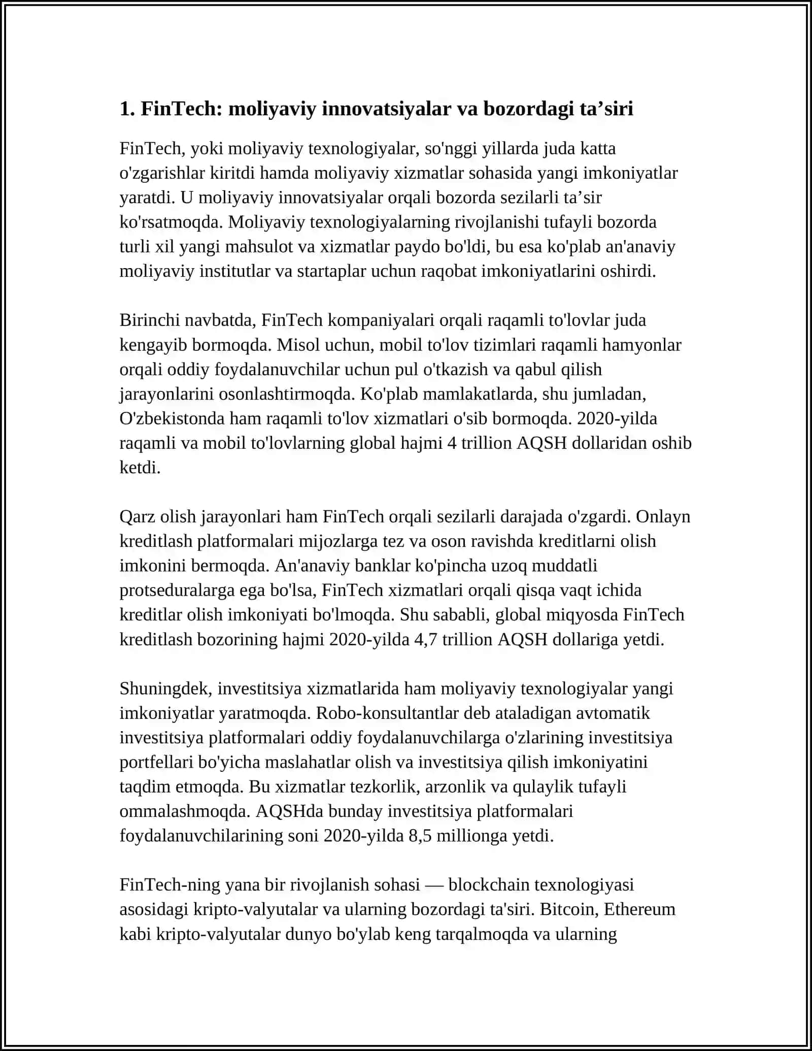 Moliyaviy innovatsiyalar va texnologiyalarning rivojlanishi 3
