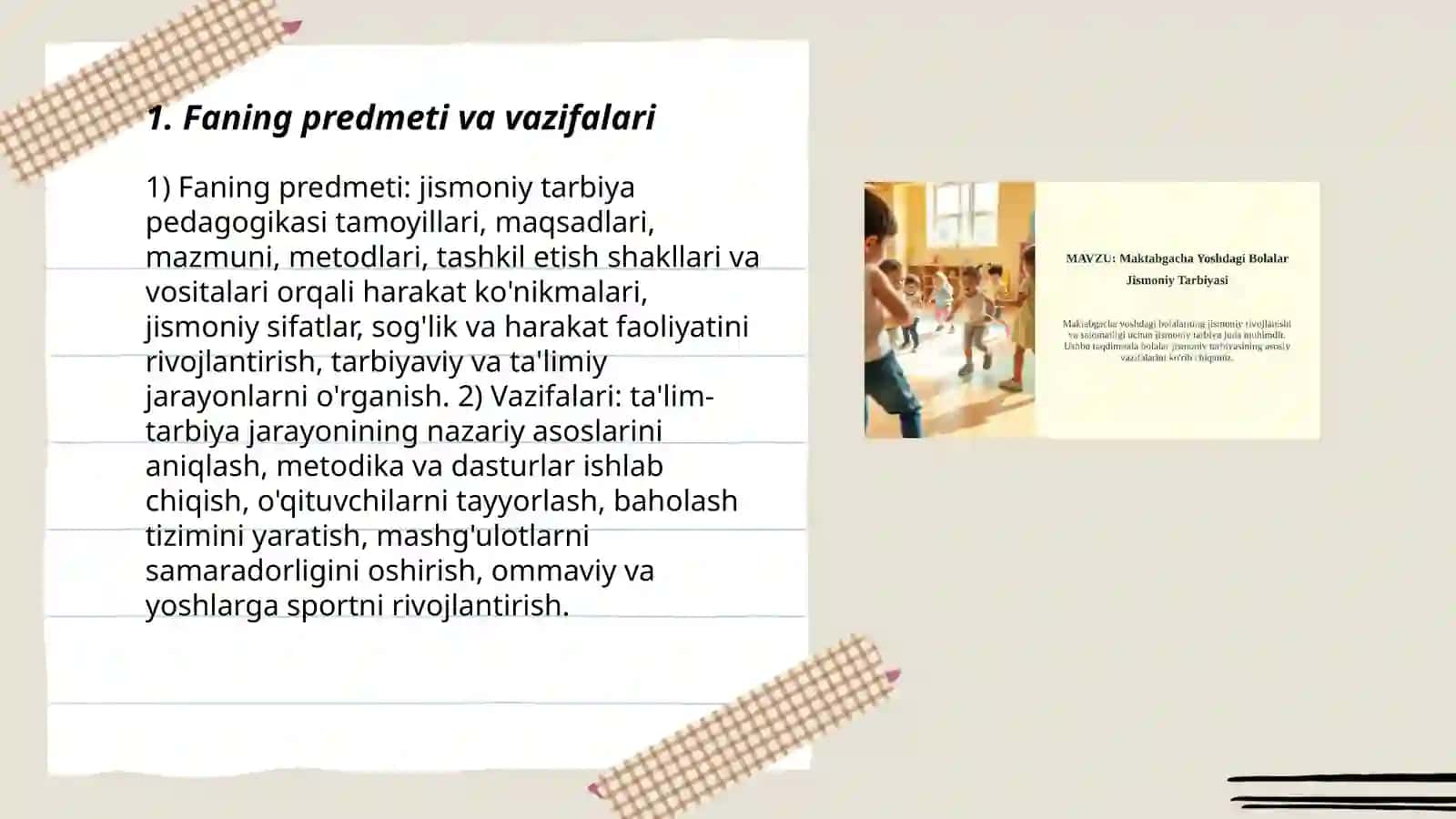 Jismoniy tarbiya nazariyasi metodikasi fanining predmeti va asosiy tushunchalari Abdurahmonova Mubinabonu 3