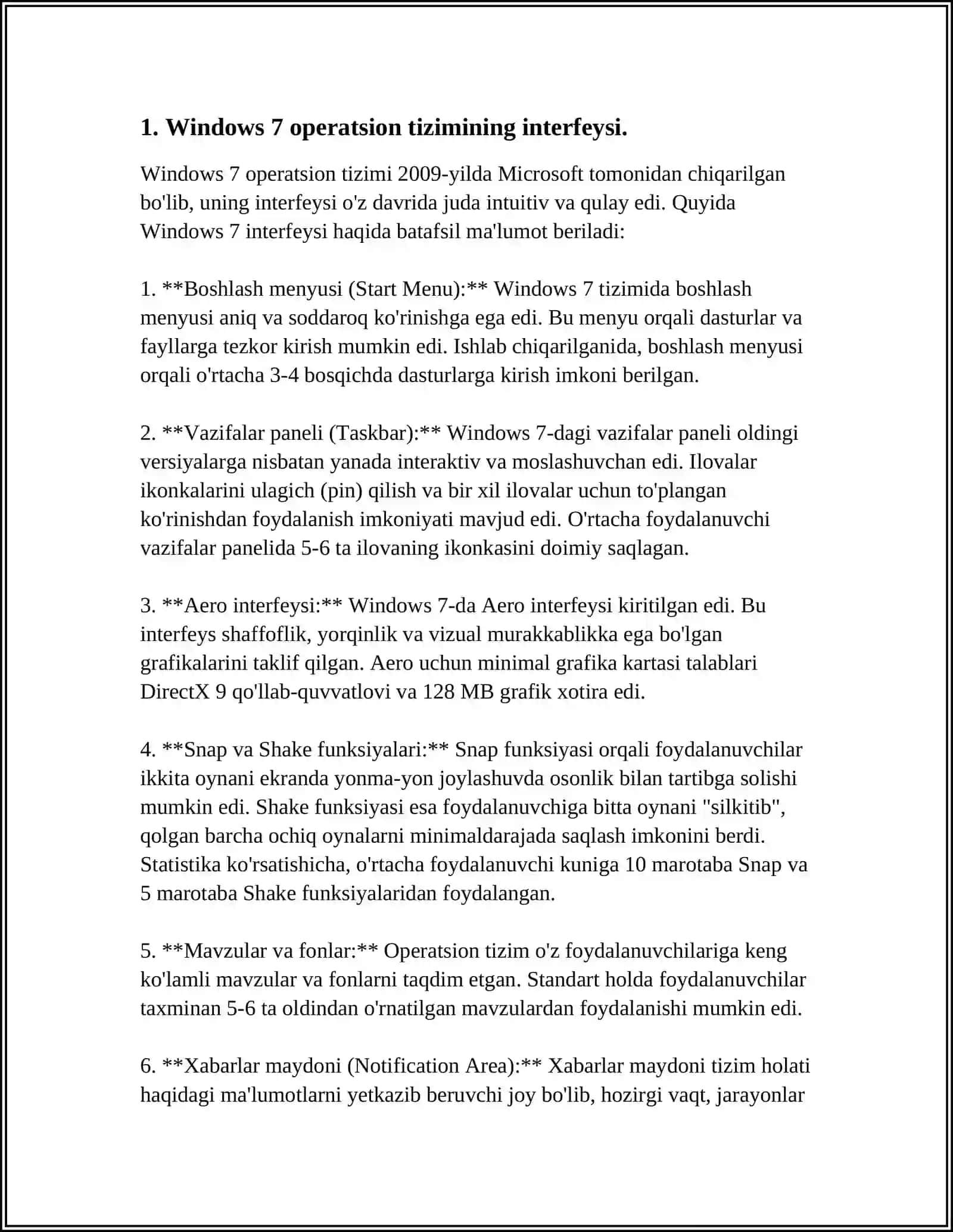 MS WINDOWS 7,8,10 OPERATSION TIZIMLARI VA ULARDAGI YANGI IMKONIYATLAR VA QULAYLIKLARI 3