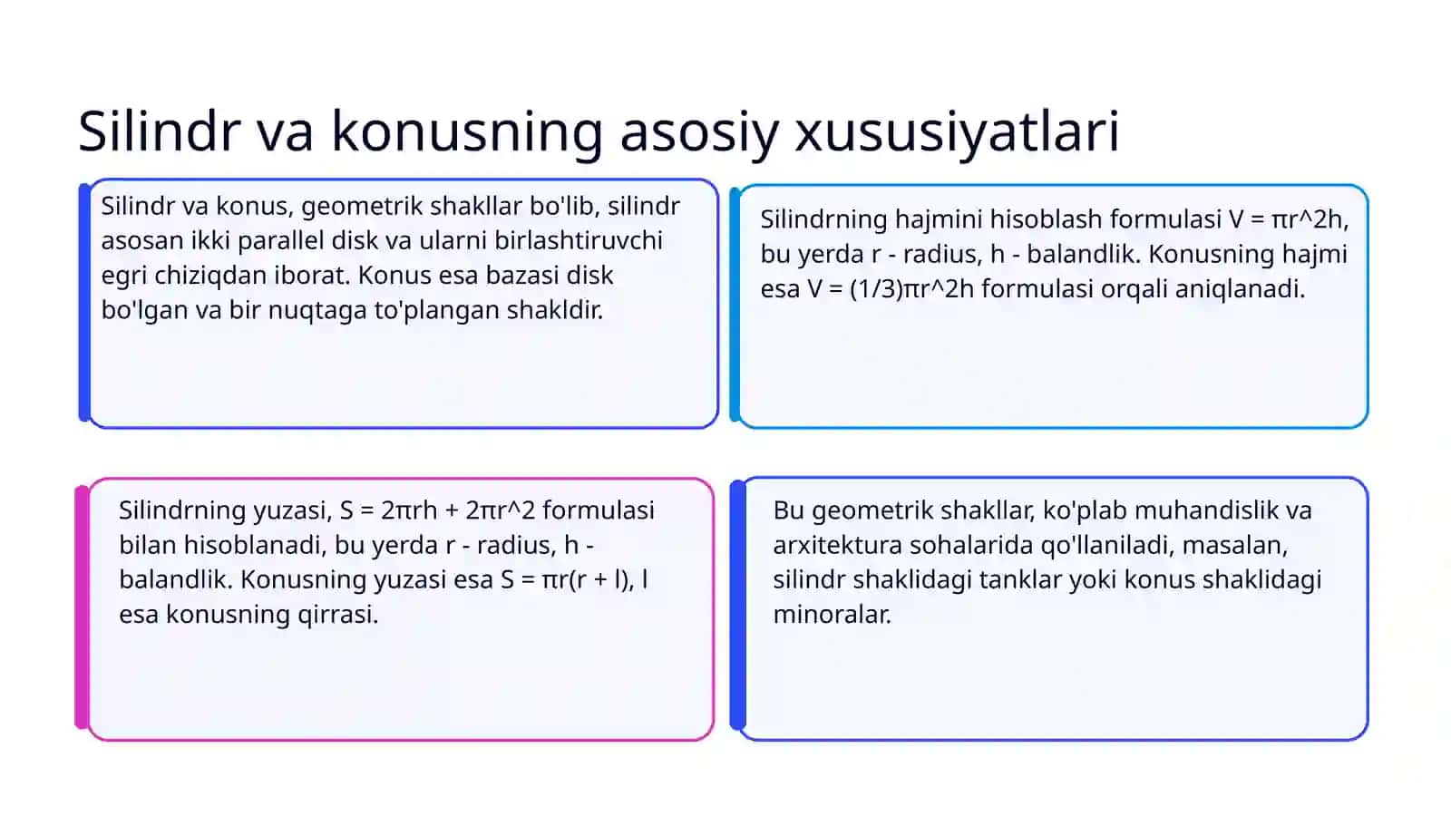 Silindr va konus 3