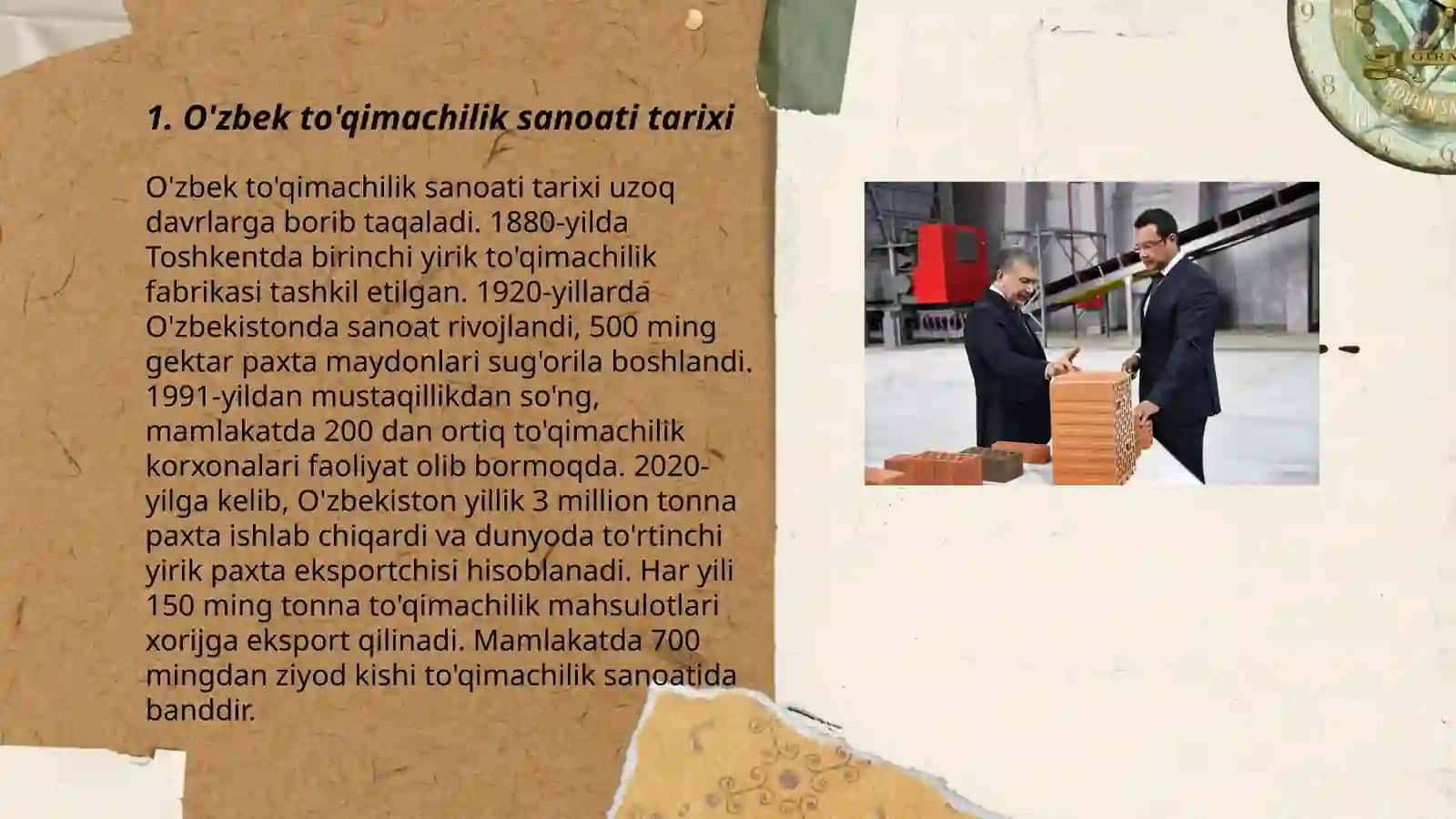 O'zbekistonda to'qimachilik sanoating rivojlanishi 3